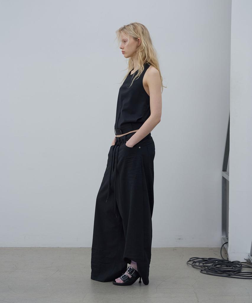 LCDC™ Crinkle Detail Wide Trousers (Black)