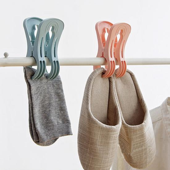 4 Pcs/Set Clips Plastic Thicken Great Spring Anti-slip Serrated Edge High Friction Clothing Clip for Home