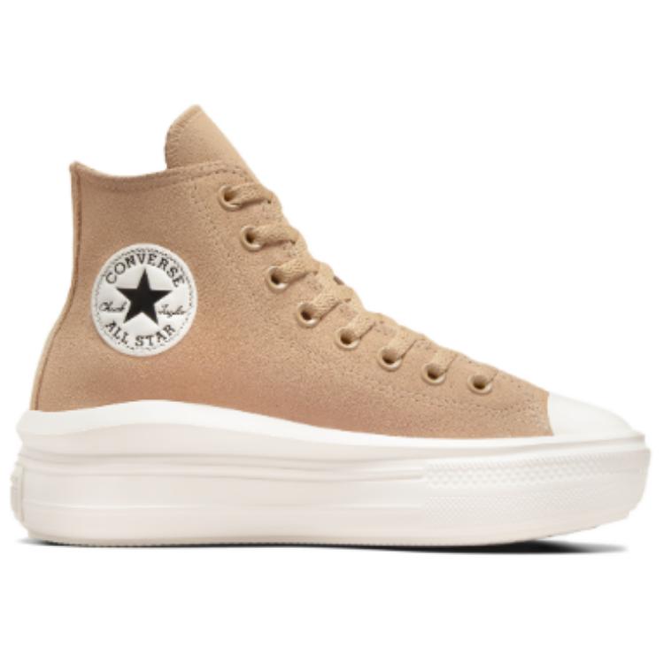 Converse Chuck Taylor All Star Move Platform High Colorful Suede - Coffee Rum Women Sneakers Tan Egret Black A11145C