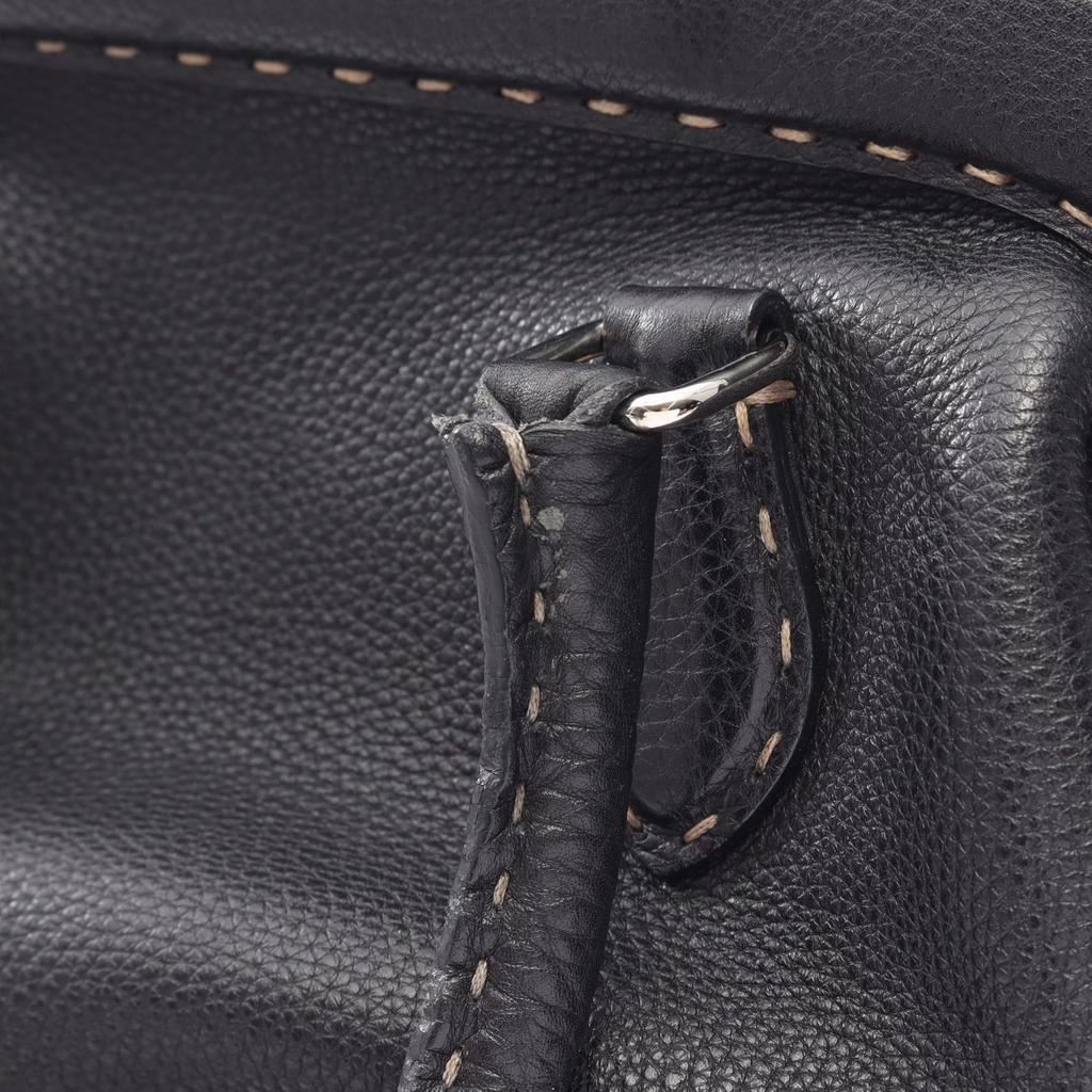 Used FENDI Selleria Doctor's Bag Handbag leather Black Used Women
