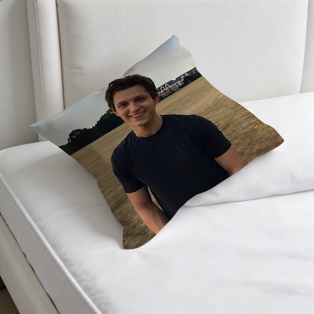 Funny Tom HHolland Actor Decorative Square Pillow Cover Modern Cushion Case for Living Room Bedroom