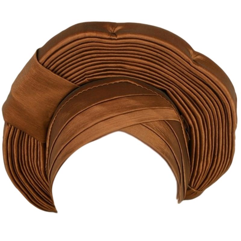 

Повязка на голову для женщин, мягкая, шляпа, африканский головной убор, модная повязка на голову, аксессуар для волос коричневый