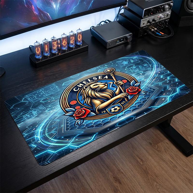 Tappetino per Mouse Grande Stampato Chelsea FC, Tappetino da Scrivania Gaming Morbido in Gomma Antiscivolo per Decorazione Ufficio Laptop Computer