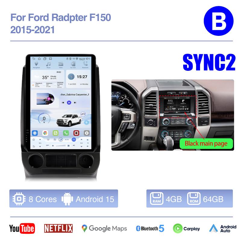 14.5Inch Android 15 8 Core For Ford Radpter F150 2015 - 2025 Car Multimedia Video Player GPS Navigation Auto Radio Carplay 360
