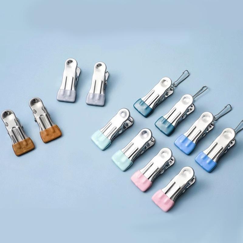 10 szt. Klipsy do ubrań ze stali nierdzewnej Klamerki do prania Haczyk Przenośny Klips do wieszania ubrań Organizer do ubrań do szafy Wieszaki