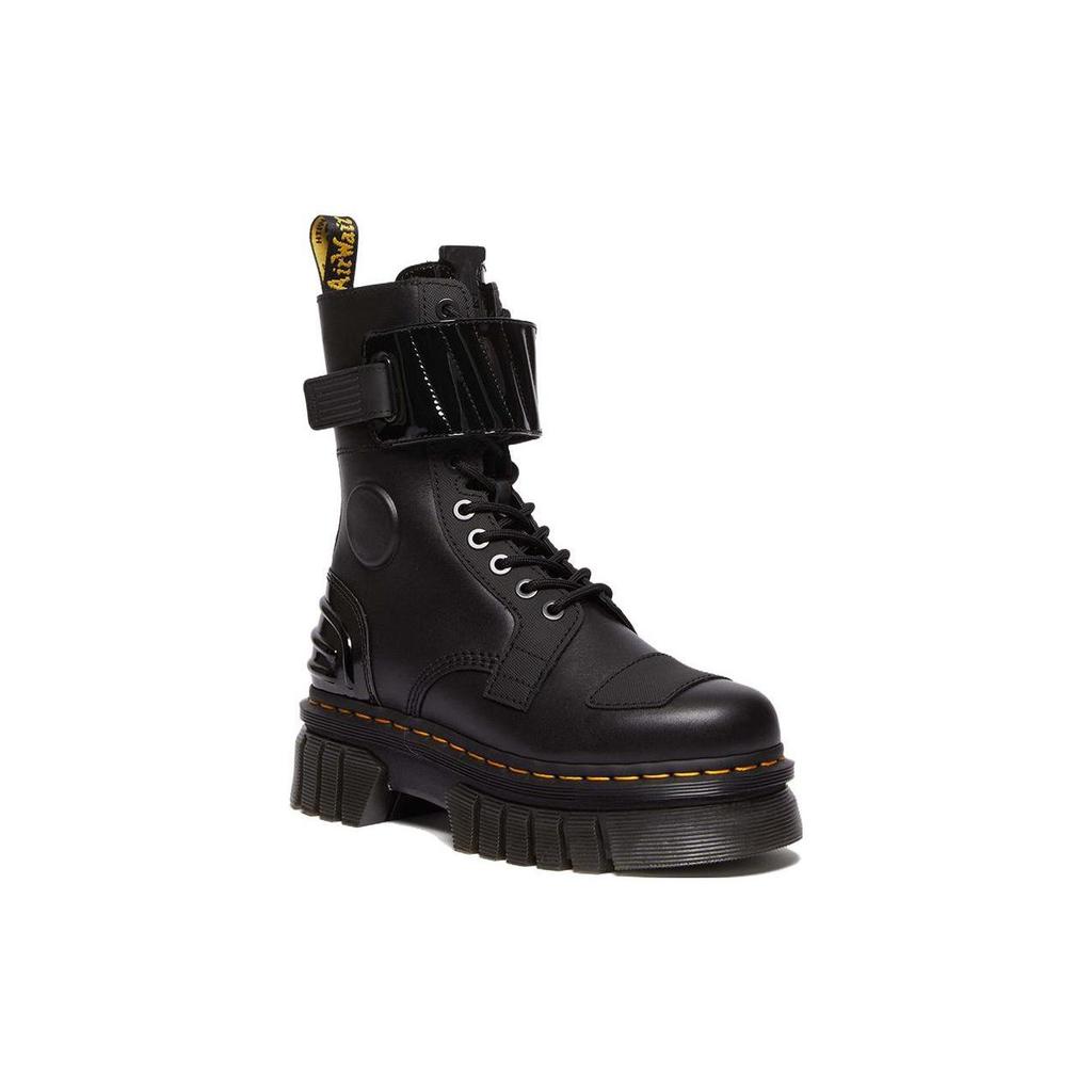Dr. Martens Leather Thick Sole Comfortable Versatile Short Mid-Calf Boots Women boots Black 30970001