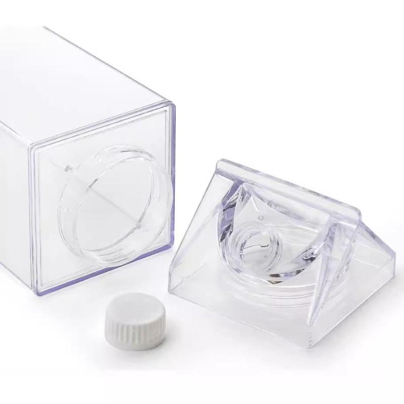 750Ml Transparent Milk Bottle Water Box Square Milk Coffee Juice Tea Cup Transparent Milk Storage For Outdoor Sports Camping Gym