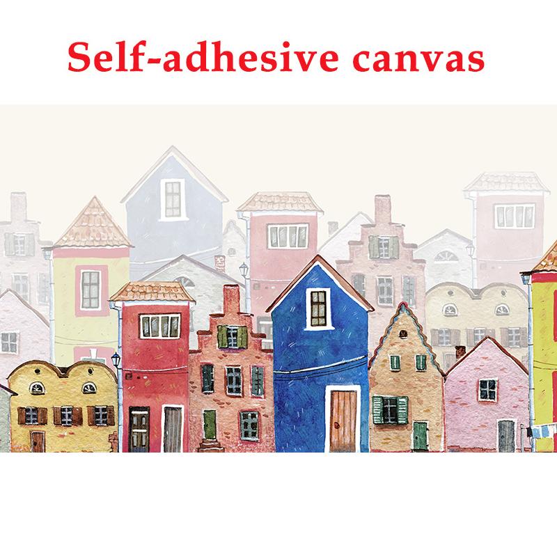 Fototapeta Tapeta 3D ručně malovaná Barevný kreslený dům Chlapec Dívka Dětský pokoj Kreslený Fresco Papel De Parede Infantil Decor