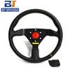 V2 13inch 320mm Real Leather Racing Steering Wheel JDM Car Sport Drift Steering Wheel Modified Yellow