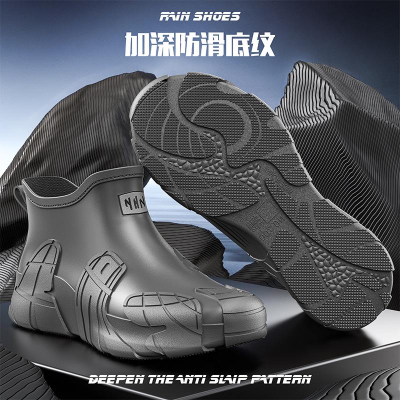 Pánské boty do vody s krátkou holení, outdoorové rybářské protiskluzové nepromokavé gumové boty, pracovní odolné dešťové boty, pánské sametové holínky, jaro a léto