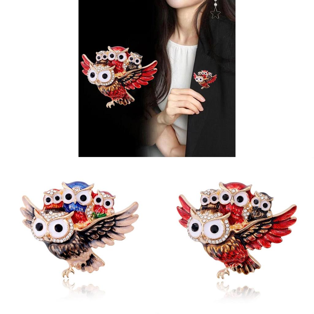 Owl Brooch Pin For Women Girls Elegant Animal Jewelry Gift For Fall