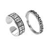 Feng Shui Mantra Protection Wealth Ring Vintage Mahjong Finger Ring Amulet Wealth Lucky Opening Adjustable Ring Buddhist Jewelry