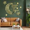 Eid Mubarak Gold Acrylic Wall Sticker Ramadan Kareem Large Mirror Wall Decal