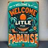 Charming 'Little Paradise' Wrought Iron Wall Decor - , Rust-Proof,Easy To Hang, Perfect for Home, Kitchen, Cafe,Outdoor Spaces,