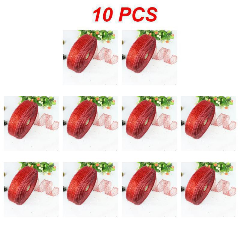 1~10PCS Garland Ribbon Easy To Use Overlock Christmas Tree Decoration Holiday Decorations Holiday Ribbon Festive Party Supplies