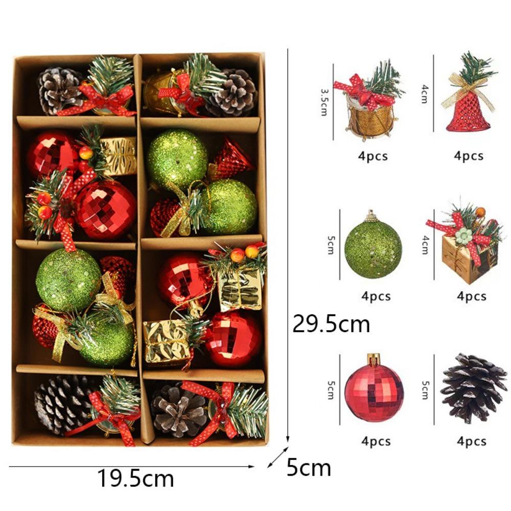 Plastic Christmas Ball Pendant Painted Round Ball Christmas Tree Decoration Colored Ball Xmas Tree Hanging Pendant