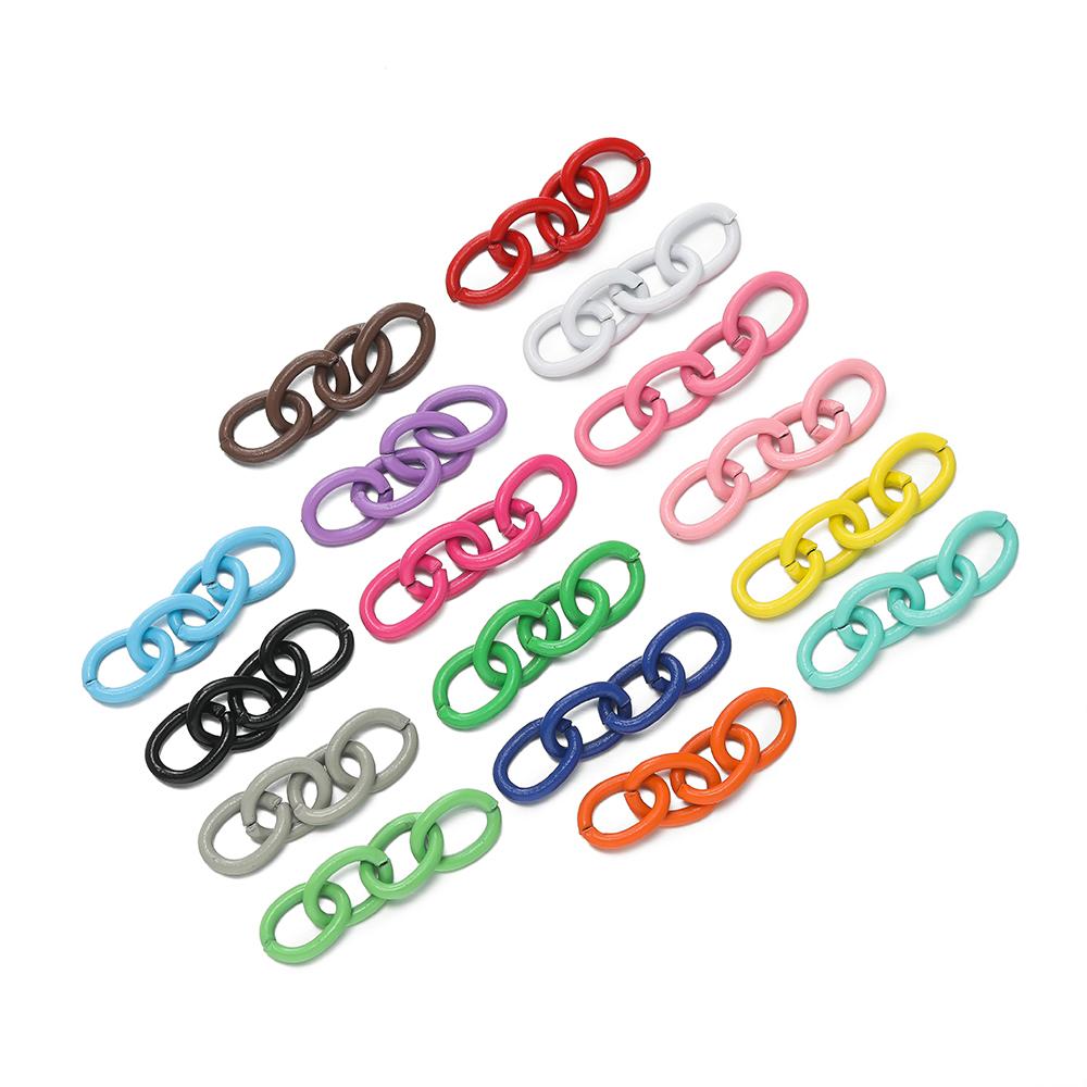 20pcs/lot 25mm Metal Link Chain Connector For Keychain Pendant KeyChains Hanging Accessories Diy Jewelry Making Findings