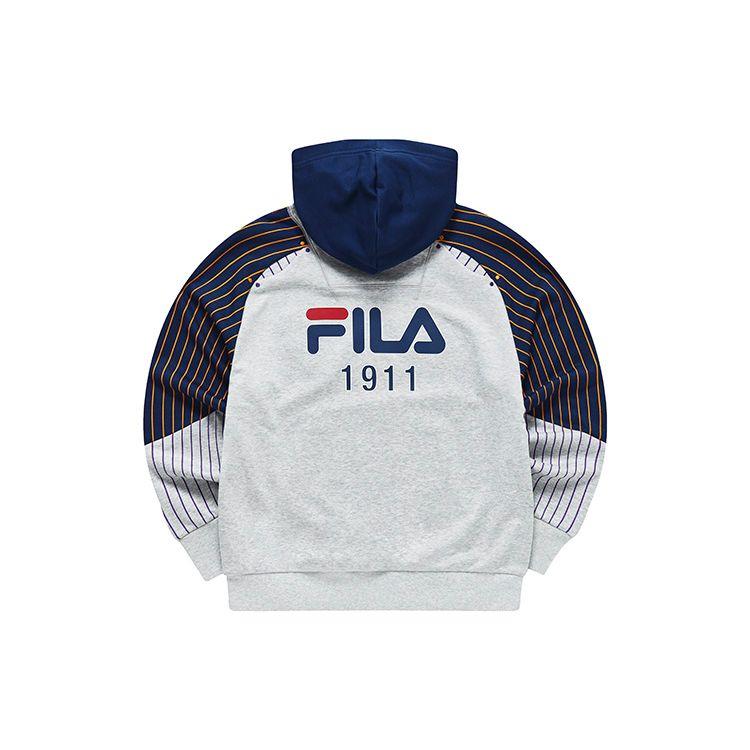 Fila Fusion Color Block Striped Hoodie Women Hoodies Silver Gray T11W317204F-MG