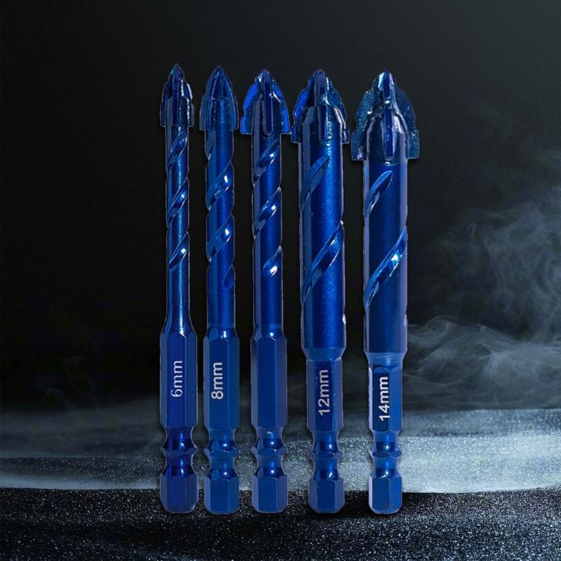 Serrated Drill with Misaligned Alloy Triangular Drill Wear-Resistant Easy to Drill Holes for Ceramic Tiles