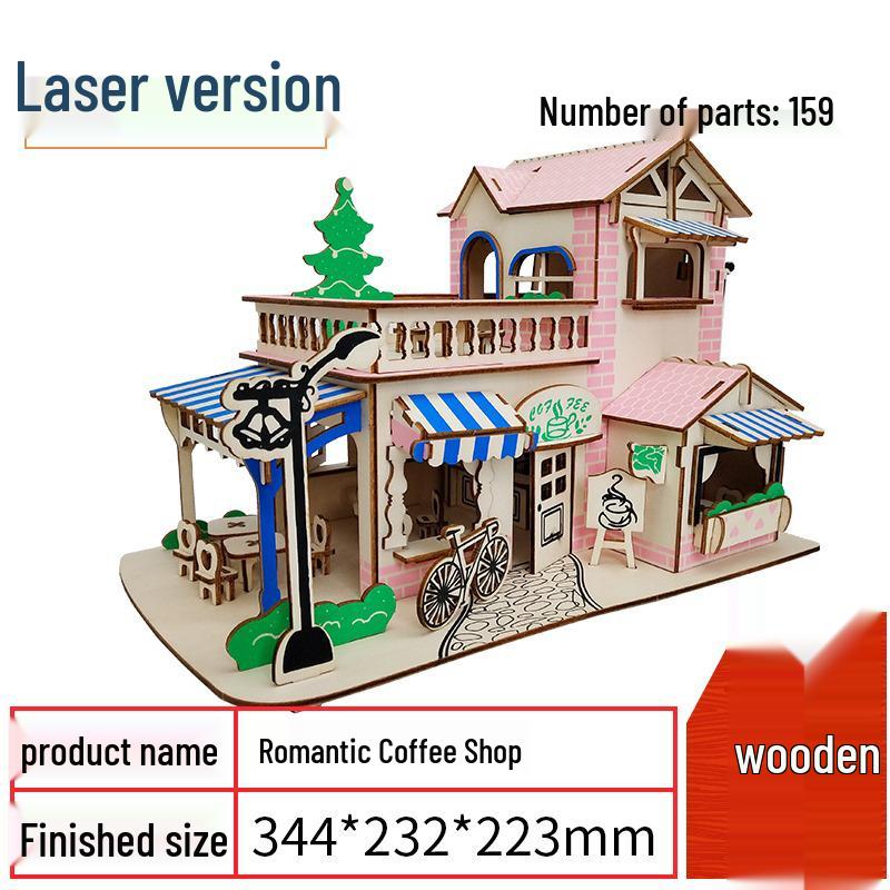 Girls' DIY 3D Wooden Ferris Wheel Puzzle - Educational Assembly Toy