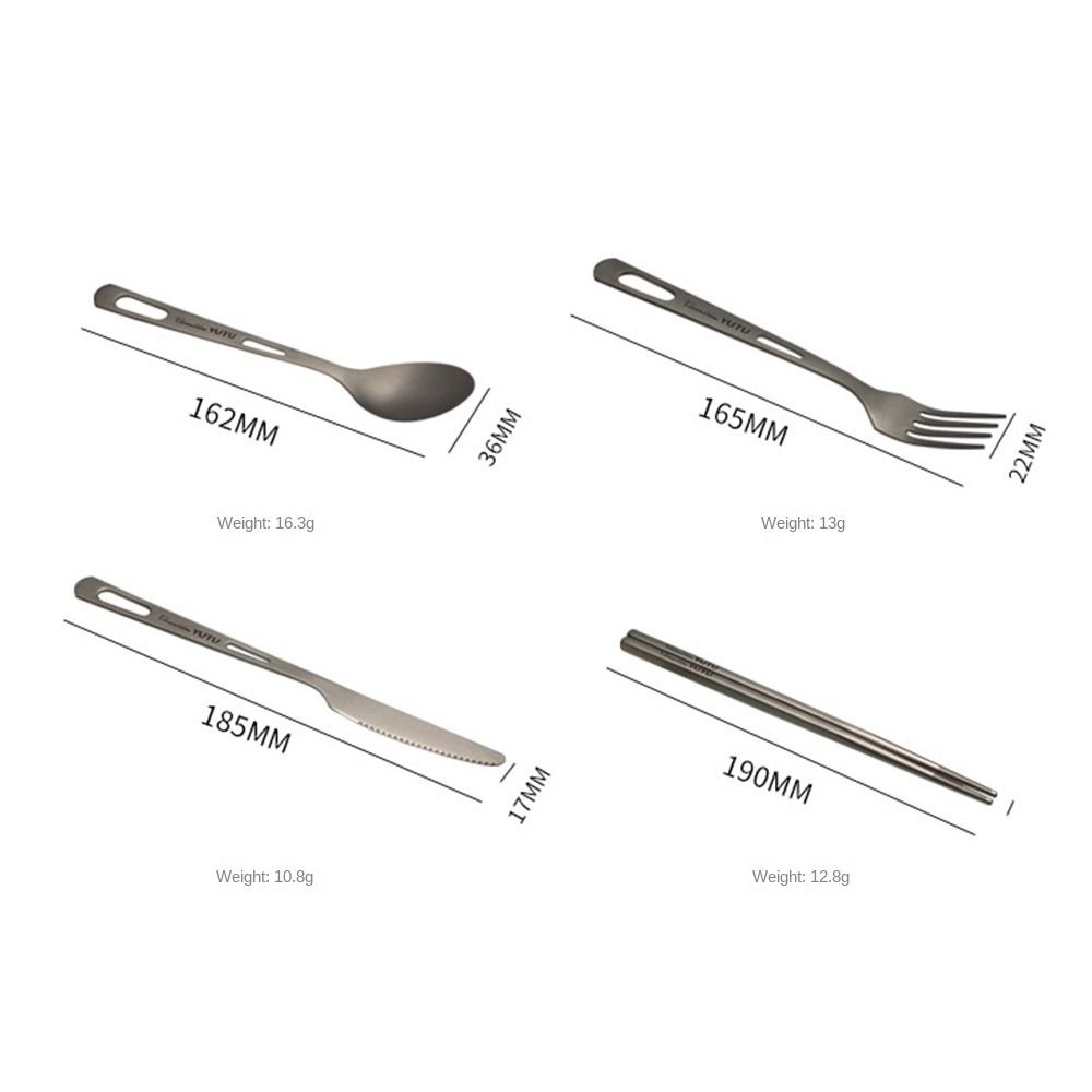 Ultralight Dinnerware Sets Travelling Knife Fork Spoon Chopstick Titanium Tableware  Flatware Set