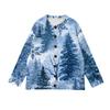 Dame Juleprint Langærmet Strikket Cardigan Knaplukning Afslappet Sweaterjakke