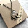 Retro and beautiful dandelion necklace plant dried flower glass ball pendant men's and women's collarbone sweater chain with accessories