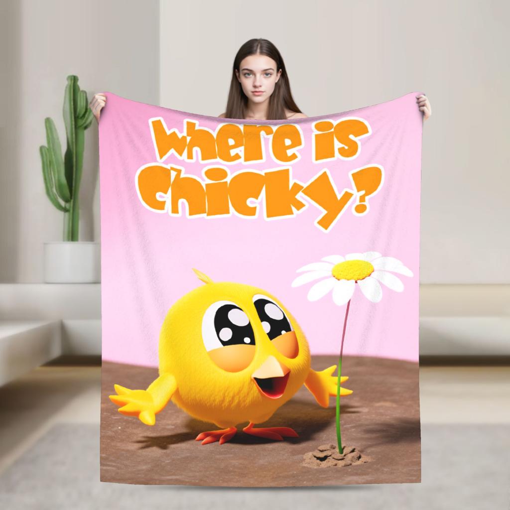 Wo ist Chicky Flanelldecke Tier Vogel Weiche Überwurfdecke für Picknick im Freien Neuheit Tagesdecke Sofa Bettbezug