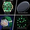 Relógio de Mergulho Automático Luminoso Oulishi Masculino com Pulseira de Silicone