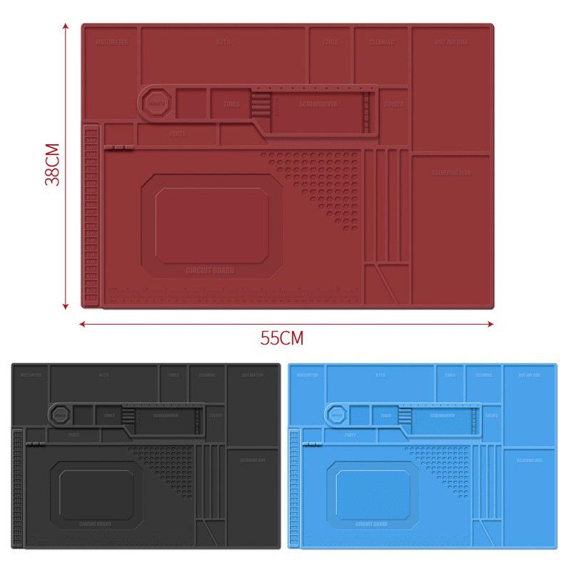 Magnetic Silicone Repair Mat for Mobile Motherboards – Heat-Resistant with Screw Positions for Soldering and Hot Air Tools