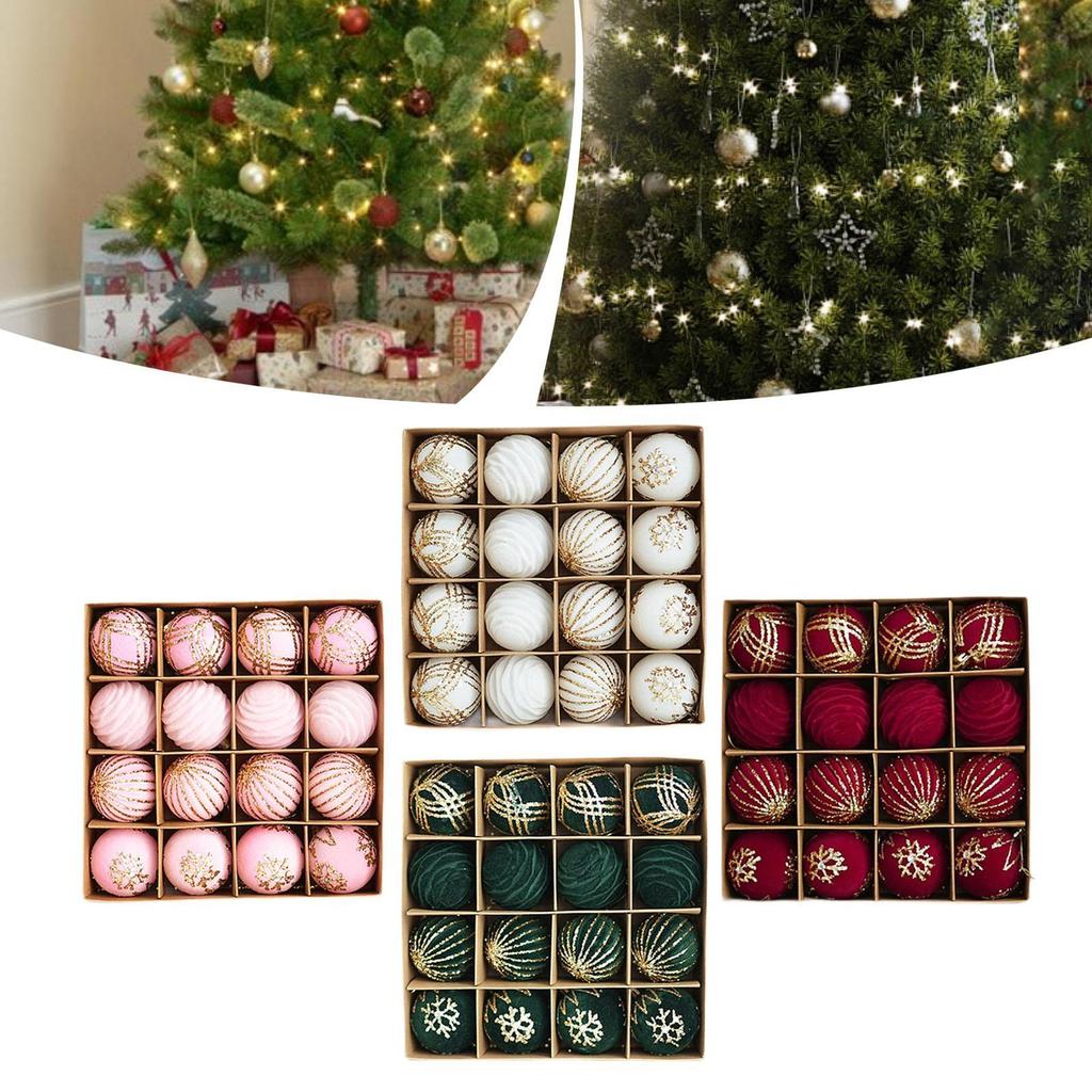 16x Christmas Balls Christmas Tree Baubles DIY Lightweight Shatterproof Party
