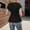Summer Slim Short Sleeve Tops for Woman Fashion V Neck Women Clothing Casual Shirts Femme Elegant Blouses