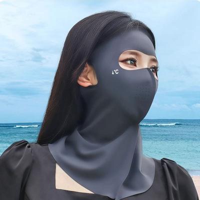 Summer Ice Silk Face Cover Anti UV Neck Wrap Cover Thin Full-Face Sunscreen Veil  Unisex
