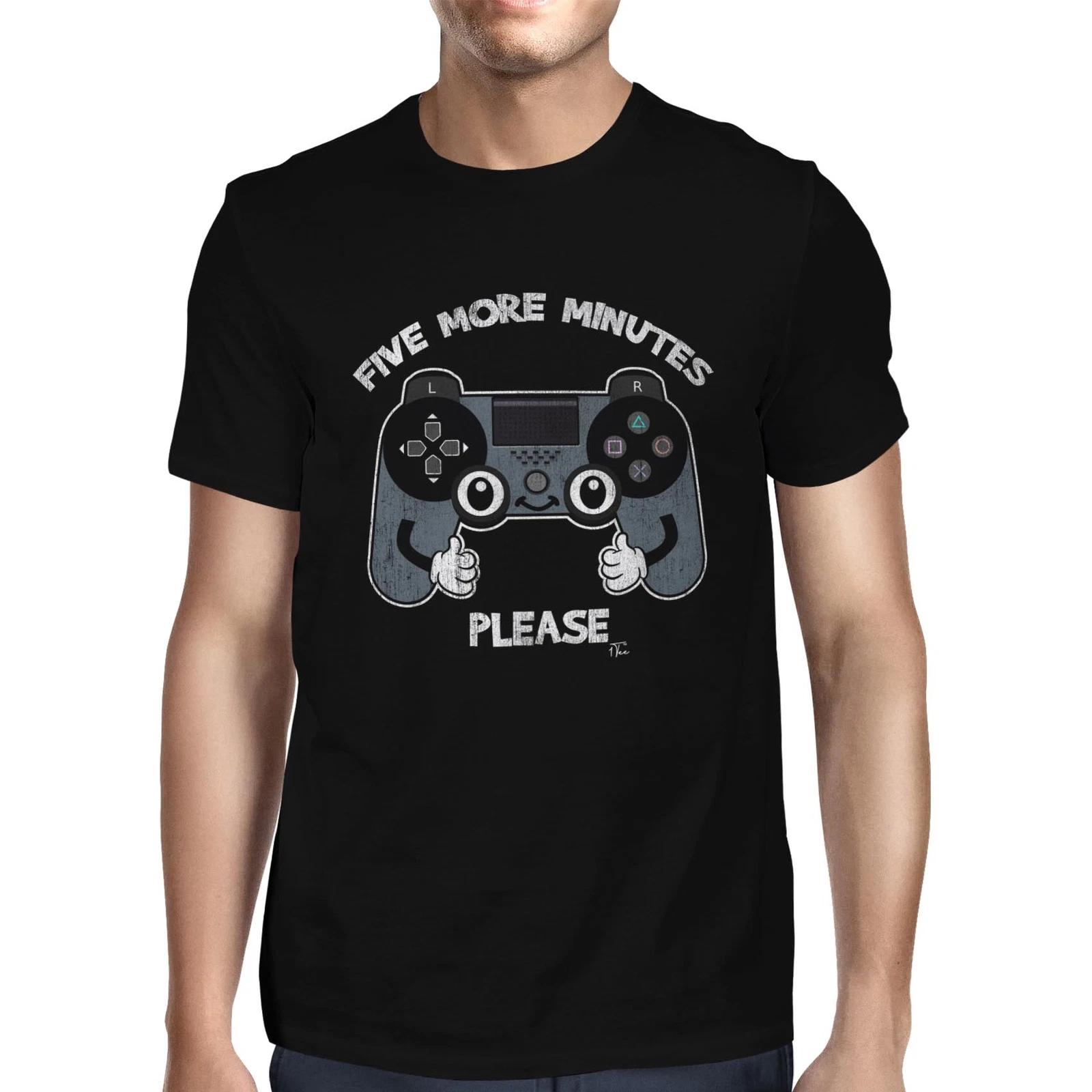 1Tee Mens Five More Minutes Please Gaming T-Shirt M