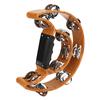 Double Row Handbell Tambourine Metal Jingles with Ergonomic Grip Percussion Instrument