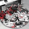 1 Alfombra Redonda de Gato de Anime - Base para Silla de Oficina, Alfombra Antideslizante para Decoración del Hogar, Sala de Estar, Dormitorio, Sala de Juegos