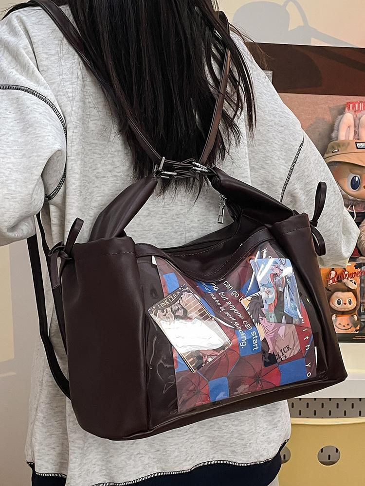 

large capacity tote bag, fashionable, versatile college style, hand-held backpack, women s bags, multifunctional tutoring bolsas Package Without Card
