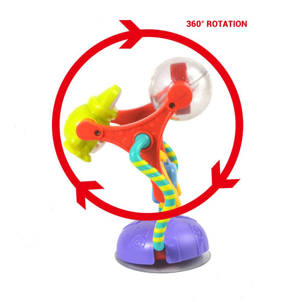 2 in 1 Suction Cup High Chair Toy Frog Elephant Mirror Ferris Wheel Baby Rattle Toy Early Learning Toys