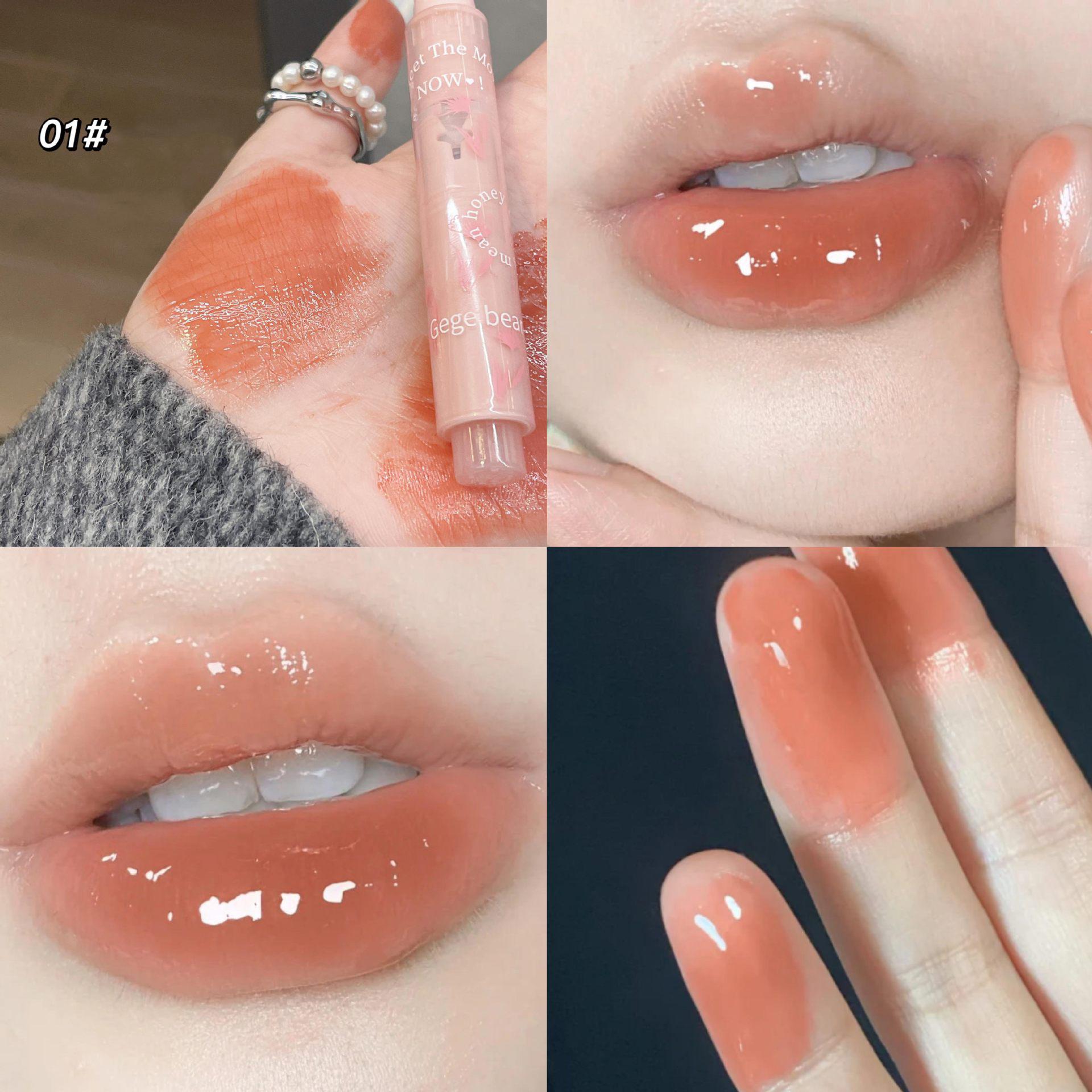 

Florette Clear Lip Glaze Flower Love Jelly Mirror Lipstick Водонепроницаемая антипригарная помада для чашек Прозрачная корейская косметика оптом A01