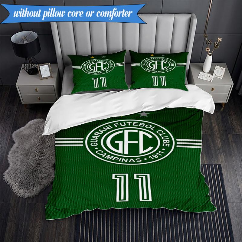3PCS Football Club Emblem Printed Soft Bedding Set,Including 1pc Duvet Cover And 2pcs Pillowcases Perfect for Bedroom, Dormitory, Fan gift