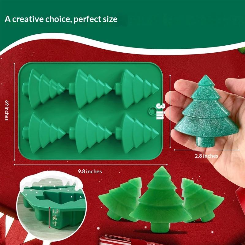 Christmas Silicone Chocolate Baking Molds For Cake Toppers,Santa Clause Snowman Xmas Tree Presents Gingerbread Stockings Molds