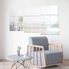 9pcs PET Square Wall Mounted Mirror Frameless Mirror Sheets  for Wall Ceiling Candle Tray Decor