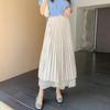 Women's Double-Sided Lace A-Line Pleated Long Flare Skirt for Autumn