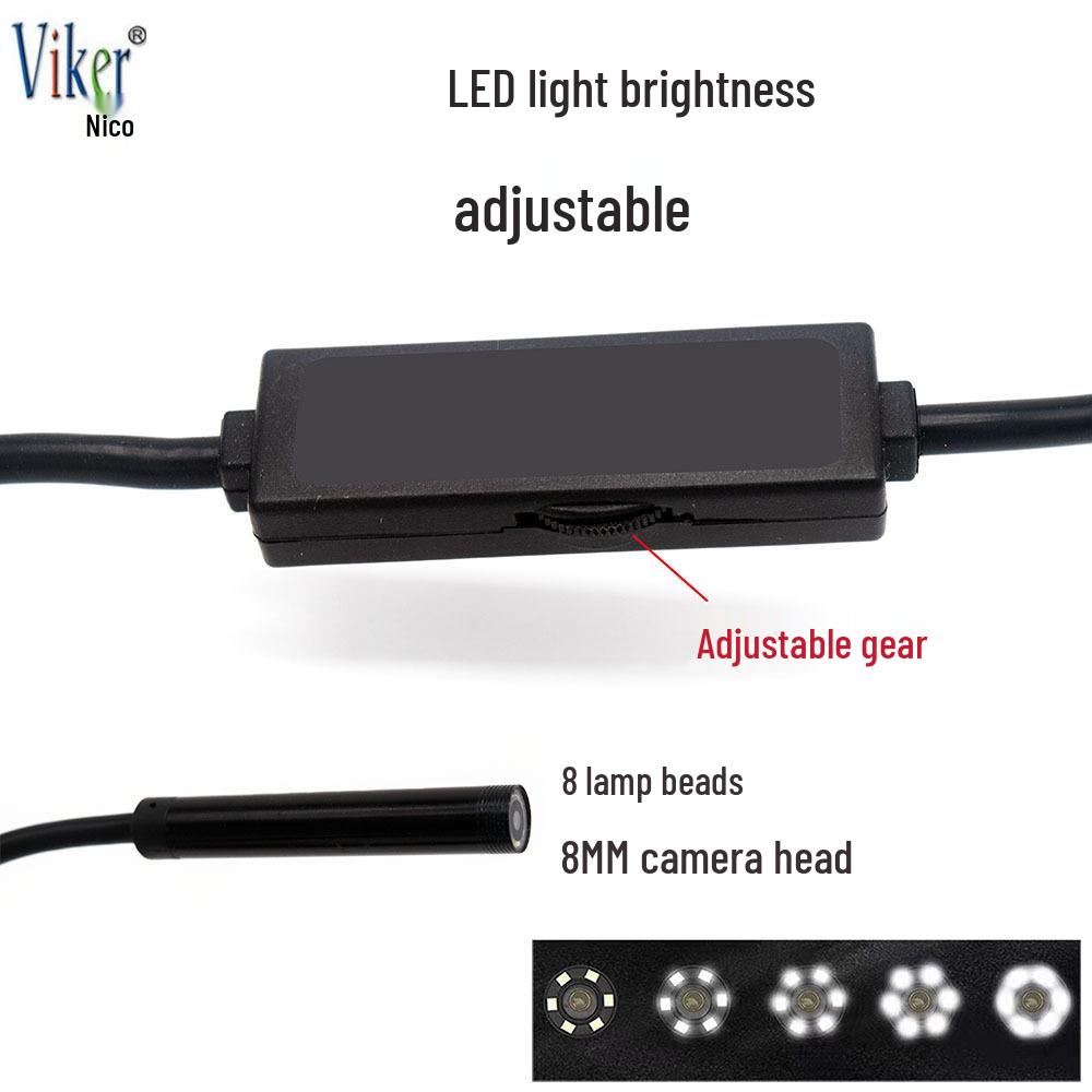 HD Waterproof Endoscope for Android with 1m Tube and 8 LED Lights