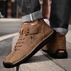 New Autumn and Winter Large-size Short Boots for Men's Handmade Stitching Leather Shoes Casual Martin Boots Men's Lazy Shoes