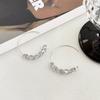 Simple Silver Sparkling Rhinestone Circle Earrings Niche Luxury Crystal Earrings For Women