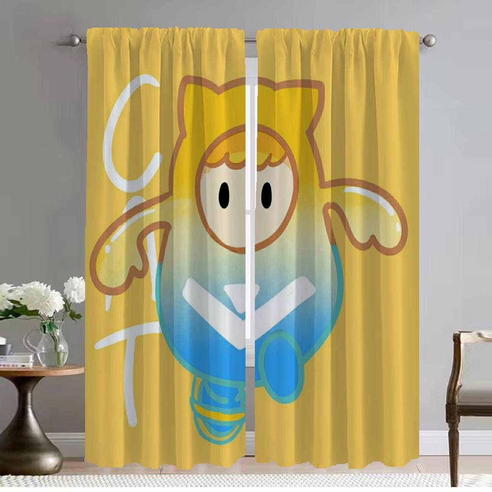 FALL GUYS Halloween Decoration Curtains Child Room Home Interior Curtains for Living Room Partition Window Curtain Shades Camera