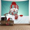 Snowman Snowflake Merry Christmas Tapestry New Year Winter Party Tapestry Wall Hanging Decor for Home Living Room Bedroom Dorm