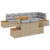 VidaXL Ensemble de salle à manger de jardin de 9 pièces avec coussins en poly rotin beige et acacia 3350082