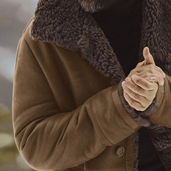 Herrenmantel Verdickt Einfarbig Mittellang Lässig Herren Gefüttert Winterjacke